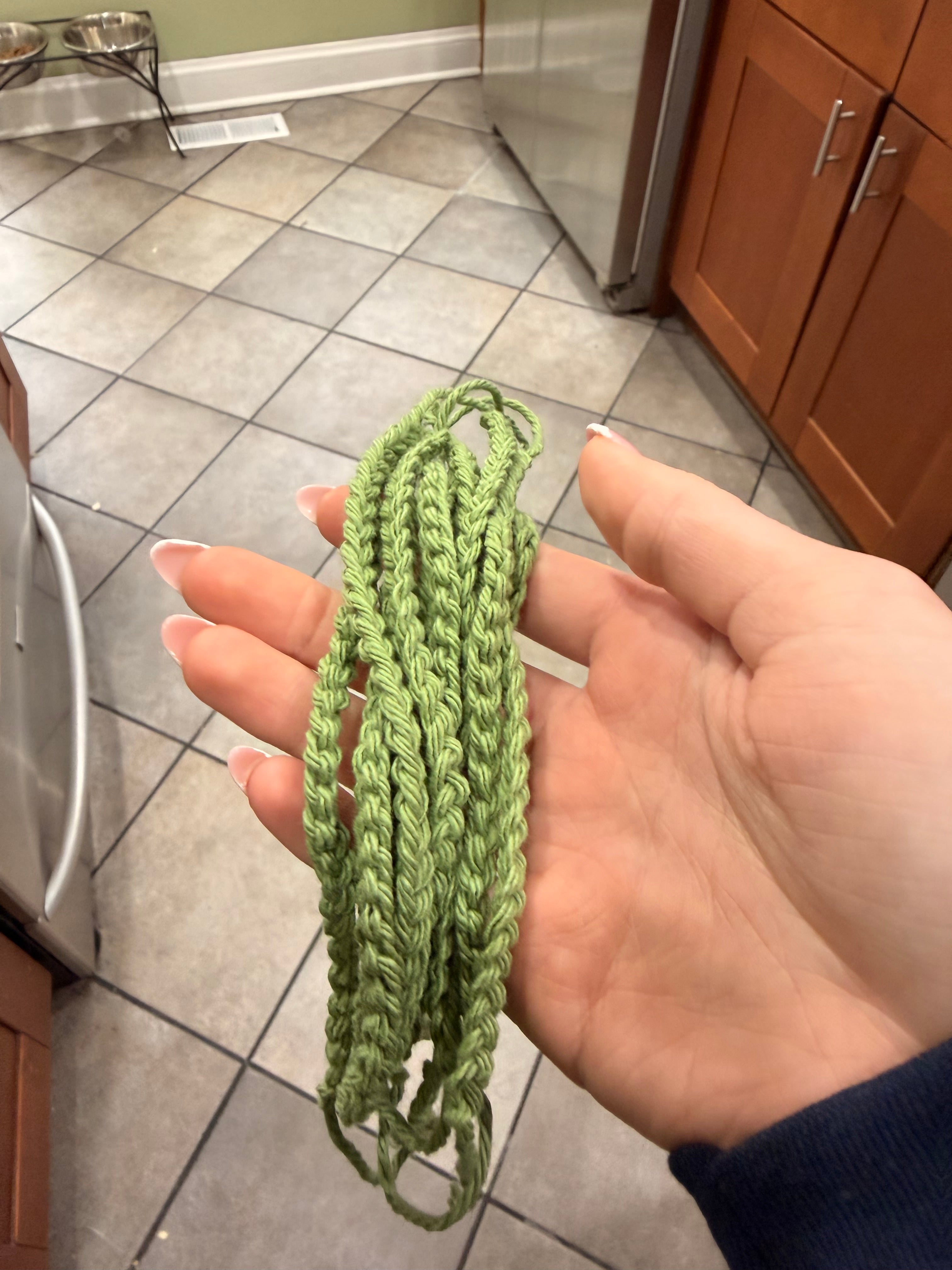 Fingerwoven Bracelet Inspired by Native Practices (green)